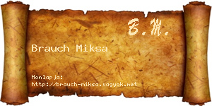 Brauch Miksa névjegykártya